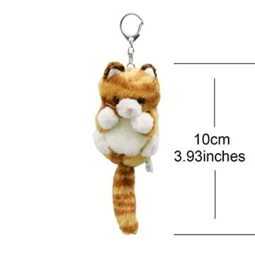 Holzlrgus Mini Plush Orange Cat Stuffed Animal Keychain for Kids Bag, Purse, Backpack, Handbag