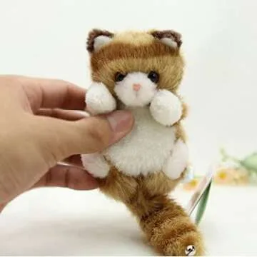 Holzlrgus Mini Plush Orange Cat Stuffed Animal Keychain for Kids Bag, Purse, Backpack, Handbag