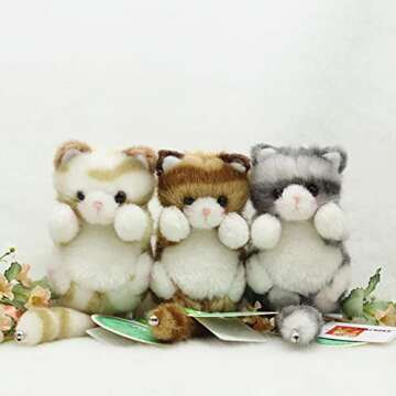 Holzlrgus Mini Plush Orange Cat Stuffed Animal Keychain for Kids Bag, Purse, Backpack, Handbag