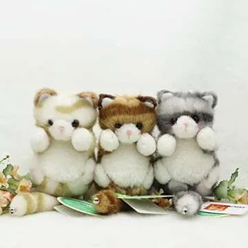 Holzlrgus Mini Plush Orange Cat Stuffed Animal Keychain for Kids Bag, Purse, Backpack, Handbag