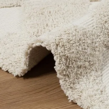 Collive Checkered Boho Rug – 5x7 Washable Cotton Area Rug