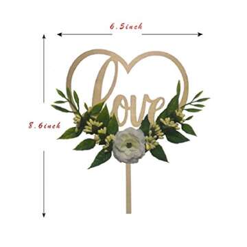 Personalized Rustic Wooden Heart-Shaped Wedding Cake Topper