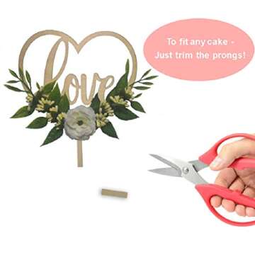 Rustic Wooden Heart Cake Topper for Weddings and Events