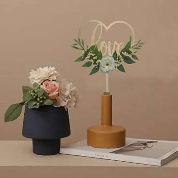 Rustic Wooden Heart Cake Topper for Weddings and Events