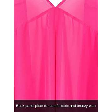 Moss Rose Women's Beach Kimono Coverup Sheer Chiffon Cover Ups, Casual Loose Open Front Cardigan Tops Solid Fushia