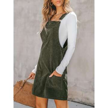 CUPSHE Women's Olive Green Casual Mini Dress - Stylish Overall