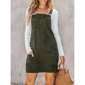 CUPSHE Women's Olive Green Casual Mini Dress - Stylish Overall