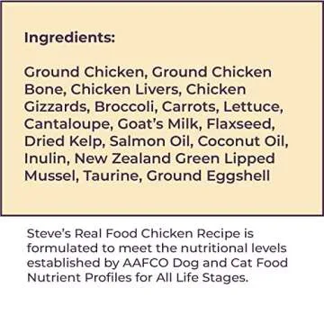 Steve's Real Food Freeze-Dried Raw Food Diet for Dogs and Cats, 2-Pack, Chicken Recipe, 1.25 lbs in Each Bag, Made in The USA, Pour and Serve Nuggets, Vegetarian Fed & Free Range