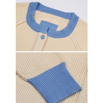 Loveimgs Color Block Cropped Cardigan for Women