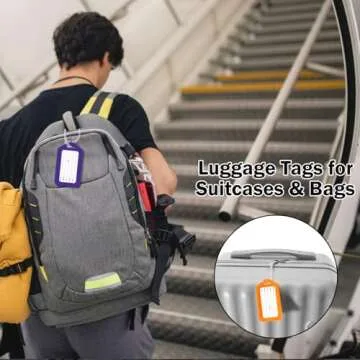 10 Pack Luggage Tag Bright Luggage Tags for Suitcases Bag Tags Name Tags for Kids Travel Accessories Must Haves by Sodsay