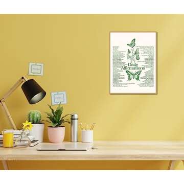 Trendy Sage Green Butterfly Wall Art Canvas for Home
