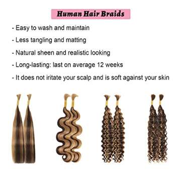 Human Hair for Braiding 100% Unprocessed Brazilian No Weft 20 Inch (100g (1pack-2bundles)) Human Hair Braids Extension Remy Human Braiding Hair for Micro Braids Hair (Super Bulk, Natural black)