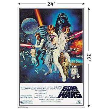 Trends International Star Wars IV One sheet Collector's Edition Wall Poster 24" x 36" for Bedroom