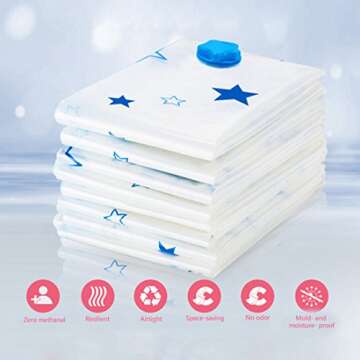 Travel Compression Bags for Travel, Camping and Home Storage, JHS-Tech Travel Saving Space Bags Roll...