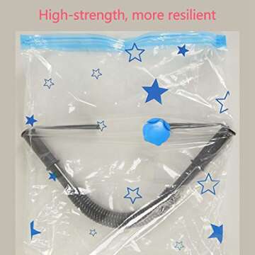 Travel Compression Bags for Travel, Camping and Home Storage, JHS-Tech Travel Saving Space Bags Roll-up Compression Bags, Pack of 8 Bags(2 x Small,Medium,Large,Jumbo), No Vacuum or Pump Needed