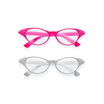 Cat Eye Retro Costume Glasses with Rhinestones