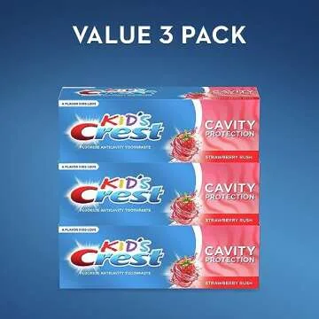 Crest Kid's Cavity Protection Fluoride Toothpaste, Strawberry Rush, 4.2 Ounce (Pack of 3)