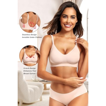 Vertvie Women's Seamless Wireless Push Up Bra Comfort
