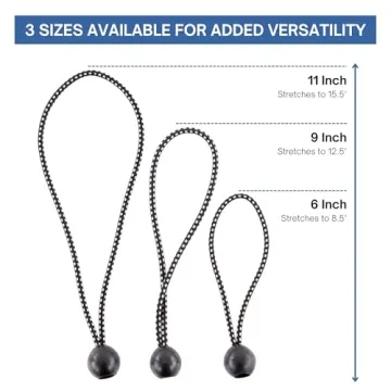 Kotap BB-9B Heavy-Duty Ball Bungee Cords - 25 Pack