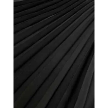 AOMEI Women's Stand Collar Pleated Cape Sleeve Loose Knee Length Dress Plus Size(Black,XXL)