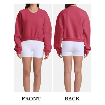 Stylish Hatant Fleece Hoodie for Women Casual V-neck