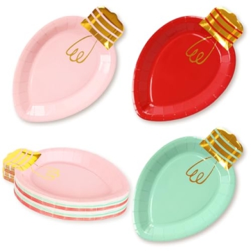 Whaline 30Pcs Christmas Paper Plates for Holiday Celebrations