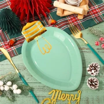 Whaline 30Pcs Christmas Paper Plates for Holiday Celebrations