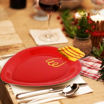 Whaline 30Pcs Christmas Paper Plates for Holiday Celebrations