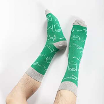 BISOUSOX Mens Dress Socks Funny Fun Colorful Crazy Funky Crew Socks for Men Novelty Happy Cotton Size 9-12