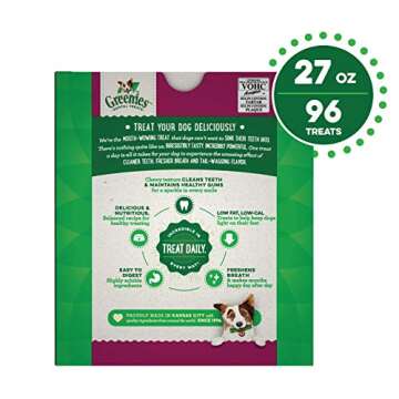 Greenies Weight Management Teenie Natural Dog Dental Care Chews Weight Control Dog Treats, 27 oz. Pa...