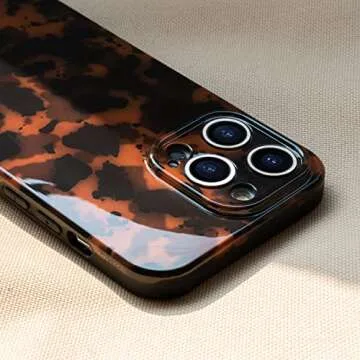 Aijohnny Phone Case for iPhone 14 Pro Max, Lightweight Tortoiseshell TPU Slim Phone Cover for Women, Drop Protection Shockproof Protective Phone Holder (for iPhone 14 Pro Max)