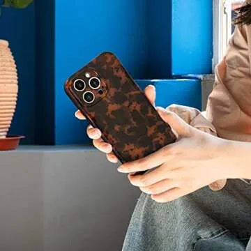 Aijohnny Phone Case for iPhone 14 Pro Max, Lightweight Tortoiseshell TPU Slim Phone Cover for Women, Drop Protection Shockproof Protective Phone Holder (for iPhone 14 Pro Max)