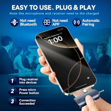 AWSENS 3 in 1 Wireless Lavalier Microphones for All