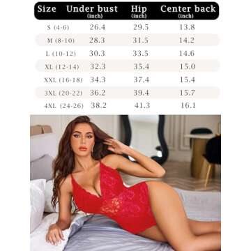 Avidlove Valentines Day Lingerie Red Plus Size Womens Lingeries Sexy Bodysuit Teddy Lace Body Suits
