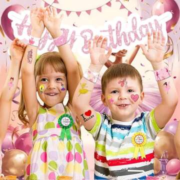 48PCS Ballerina Party Favors - 24PCS Tattoos & 24PCS Slap Bracelets - Birthday Party Supplies, Gifts, Classroom Prizes, Carnival Rewards, Christmas Decorations for Girls & Boys