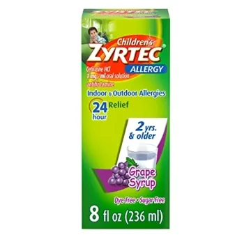 Zyrtec 24 Hour Children's Allergy Syrup with Cetirizine HCl, Antihistamine Allergy Medicine for Indo...