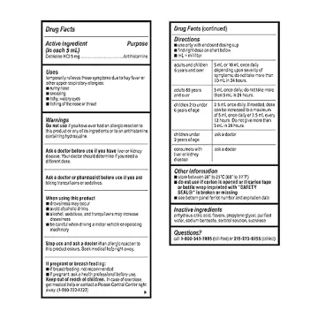 Zyrtec 24 Hour Children's Allergy Syrup with Cetirizine HCl, Antihistamine Allergy Medicine for Indoor & Outdoor Allergy Relief for Kids, Dye-Free & Sugar-Free, Grape Flavor, 8 fl. oz