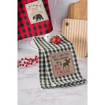DII Holiday Collection Embroidered Dishtowels 3 Piece Set