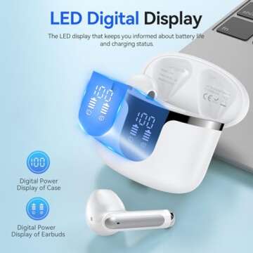 BHNYBWUL Wireless Earbuds Bluetooth 5.3 Headphones 2025 New 40Hrs Playtime Bluetooth Earbuds Hi-Fi S...