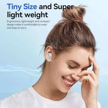 BHNYBWUL Wireless Earbuds Bluetooth 5.3 Headphones 2025 New 40Hrs Playtime Bluetooth Earbuds Hi-Fi Stereo 4 ENC Mics, Wireless Headphones IPX7 Waterproof Ear Buds LED Display USB-C, White