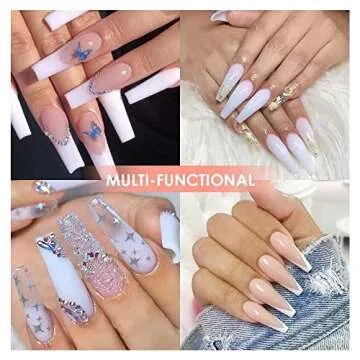 MODELONES Acrylic Powder with Professional Liquid Monomer for Nail Extension Clear/White/Nude All in One Kit with Carrier Bag Acrylic Nail Brush Nail Form No Need Nail Lamp, MMA Free Monomer