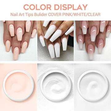 MODELONES Acrylic Powder with Professional Liquid Monomer for Nail Extension Clear/White/Nude All in One Kit with Carrier Bag Acrylic Nail Brush Nail Form No Need Nail Lamp, MMA Free Monomer