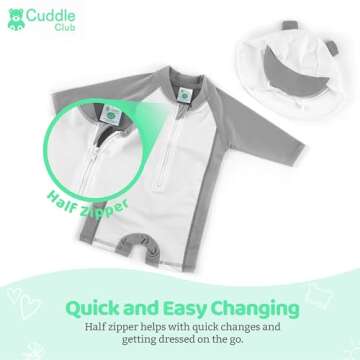 Cuddle Club Baby and Toddler One-Piece Swimsuit | UPF 50+ UV Protection Infant Sunsuit