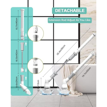 Cordless Electric Spin Scrubber High Speed 3 Brush Heads