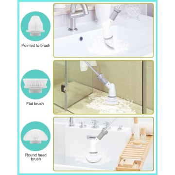 Cordless Electric Spin Scrubber High Speed 3 Brush Heads