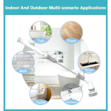 Cordless Electric Spin Scrubber High Speed 3 Brush Heads