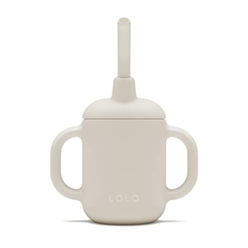 Lalo Little Cup, Non-Toxic Silicone Straw Cup with Handles - Baby and Toddler Sippy Cup - Mini Cup a...
