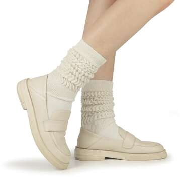 Sooneeya Slouch Socks - Cozy Knee High Scrunch Socks