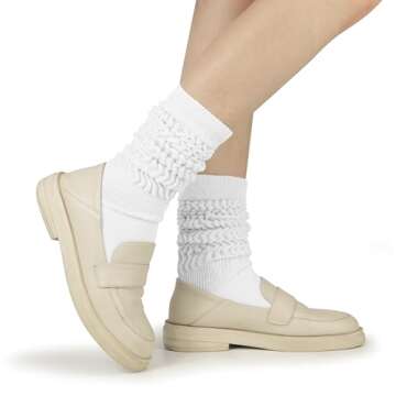 Sooneeya Slouch Socks - Cozy Knee High Scrunch Socks