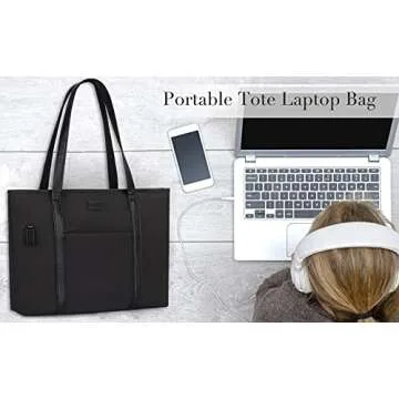 Stylish Women's Laptop Tote Bag 15.6 inch Waterproof